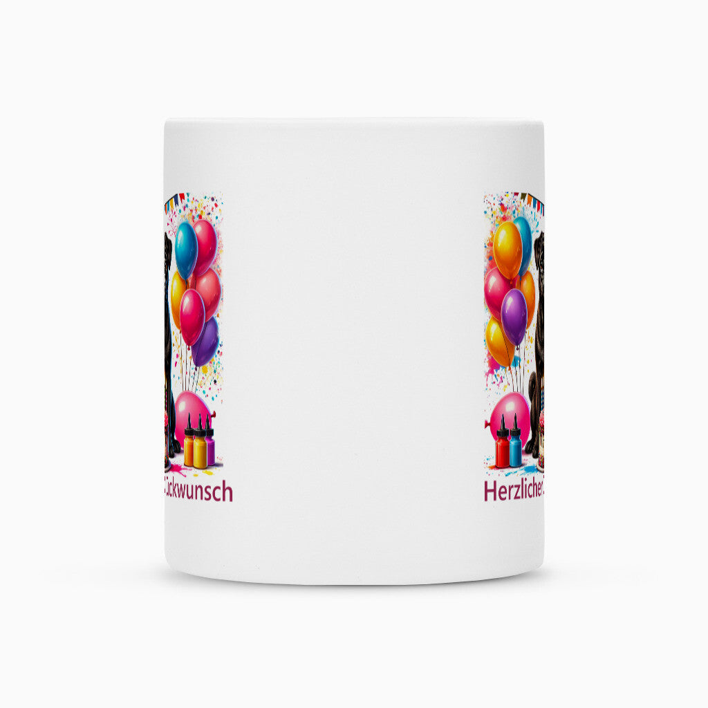 Tasse "Mops - Glückwunsch" – hunde-shirt.de