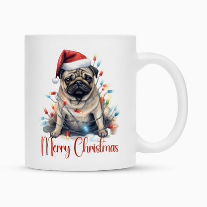 Tasse "Mops - Funny Christmas" Weiß – hunde-shirt.de