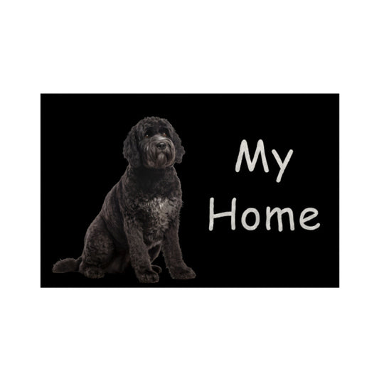 Fußmatte "Portugiesischer Wasserhund - My Home" Weiß – hunde-shirt.de