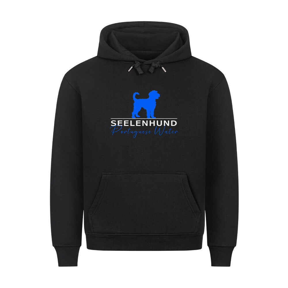 Premium Hoodie "Portugiesischer Wasserhund - Seelenhund" Schwarz – hunde-shirt.de