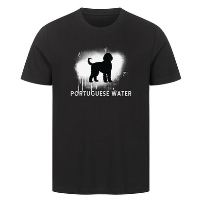 Premium T-Shirt "Portugiesischer Wasserhund - Brush" Schwarz – hunde-shirt.de