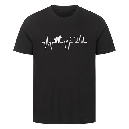 Premium T-Shirt "Portugiesischer Wasserhund - Heartbeat" Schwarz – hunde-shirt.de