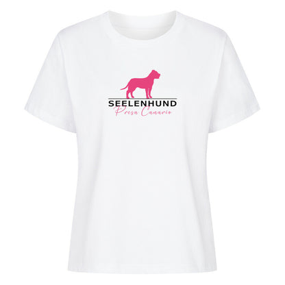 Premium Damen-Shirt "Presa Canario - Seelenhund" Weiß – hunde-shirt.de