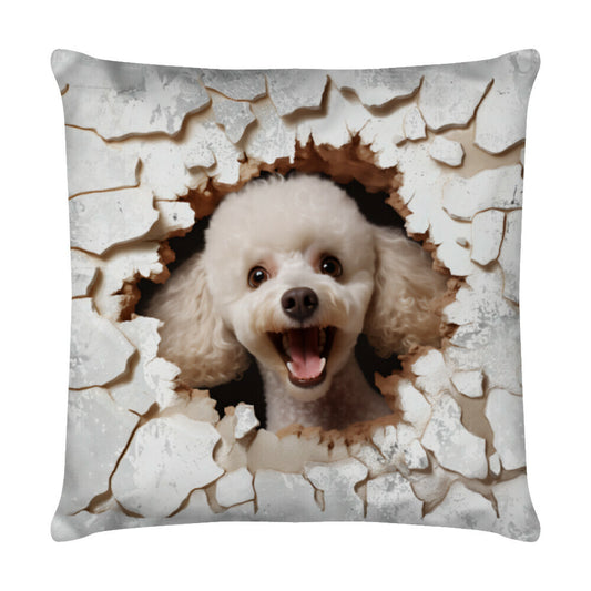 Kissen "Pudel - Look" Weiß – hunde-shirt.de