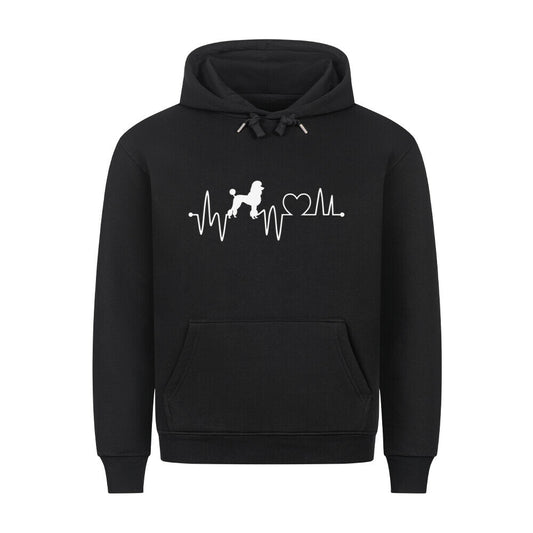 Premium Hoodie "Pudel - Heartbeat" Schwarz – hunde-shirt.de