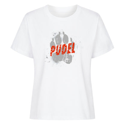 Premium Damen-Shirt "Pudel - PAW" Weiß – hunde-shirt.de
