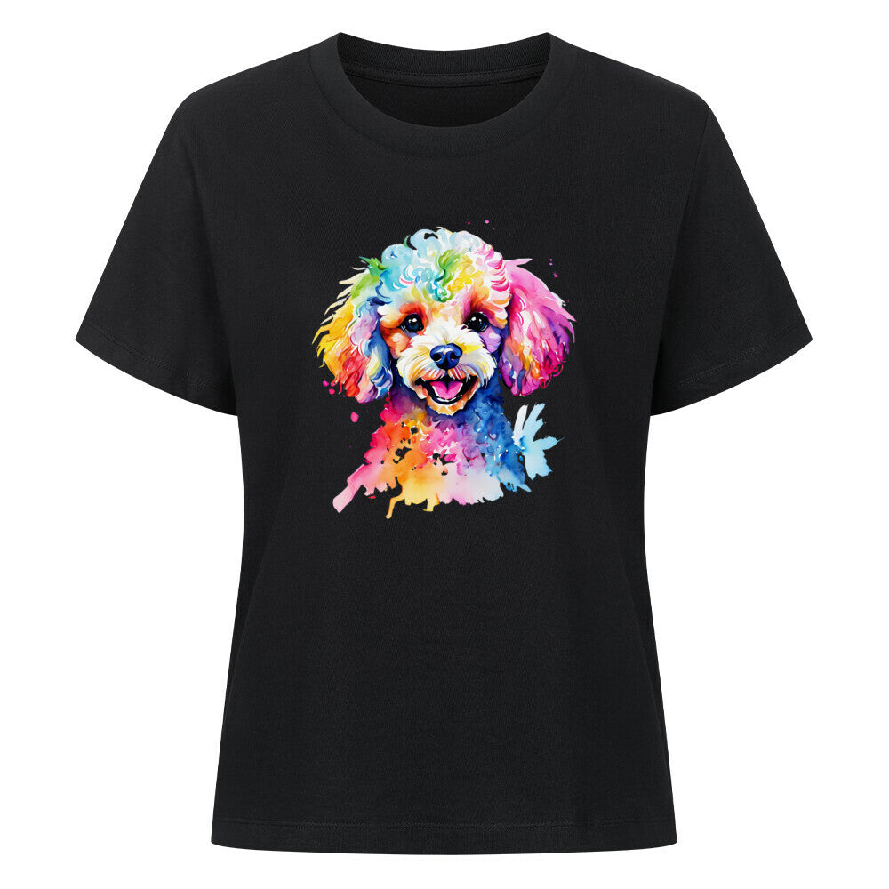 Premium Damen-Shirt "Pudel - Paint" Schwarz – hunde-shirt.de