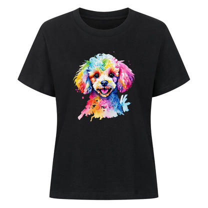 Premium Damen-Shirt "Pudel - Paint" Schwarz – hunde-shirt.de