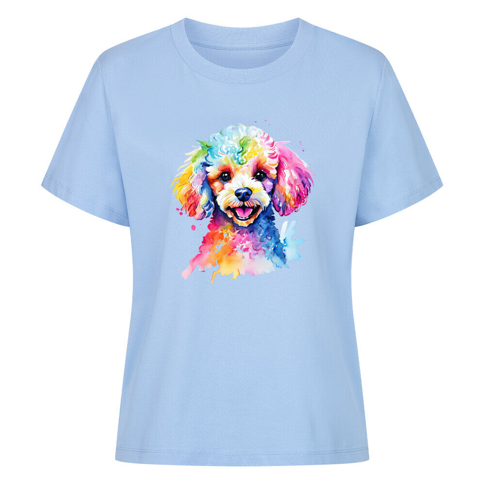 Premium Damen-Shirt "Pudel - Paint" Sky Blue – hunde-shirt.de
