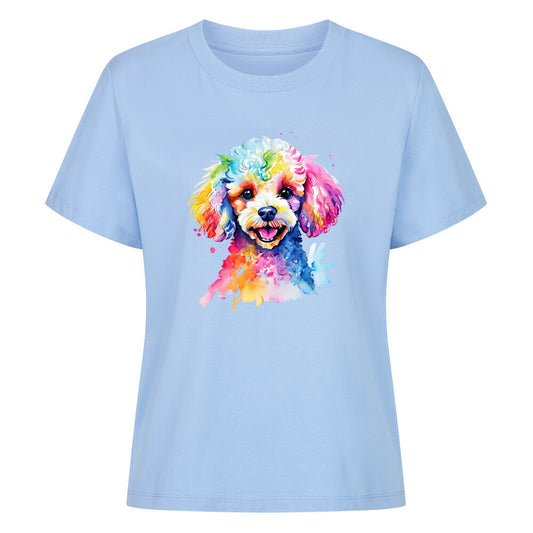 Premium Damen-Shirt "Pudel - Paint" Sky Blue – hunde-shirt.de