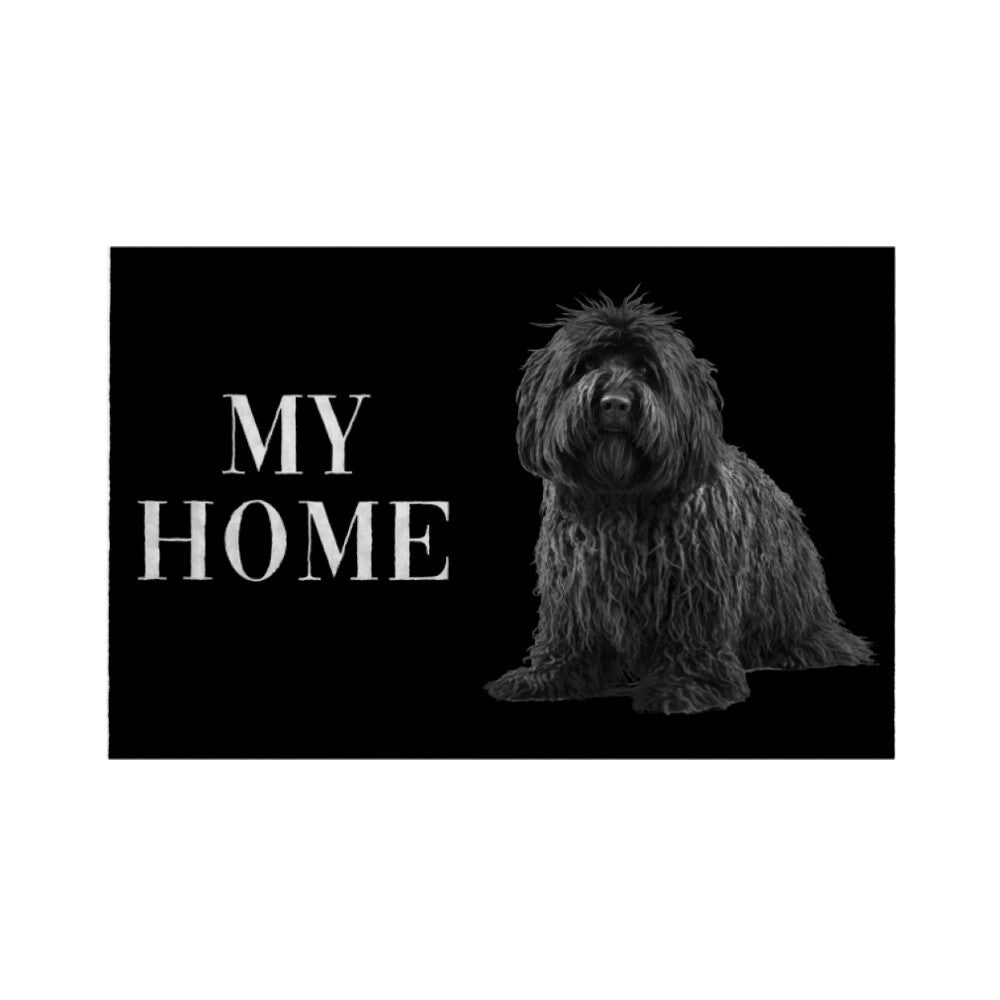Fußmatte "Puli - MY HOME" Weiß – hunde-shirt.de