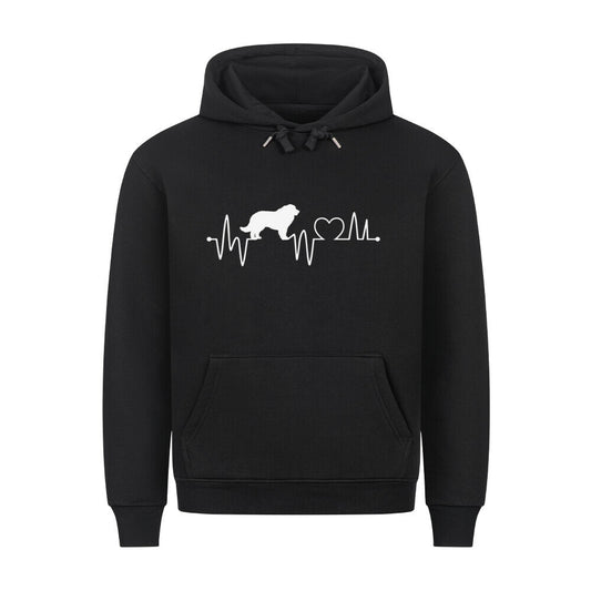 Premium Hoodie "Patou - Heartbeat" Schwarz – hunde-shirt.de