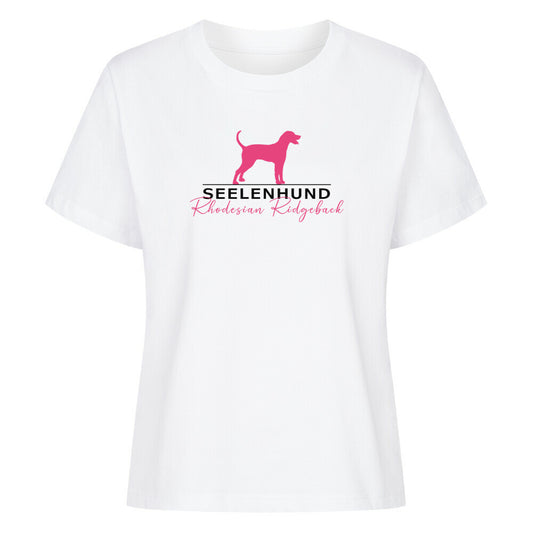 Premium Damen-Shirt "Rhodesian Ridgeback - Seelenhund" Weiß – hunde-shirt.de