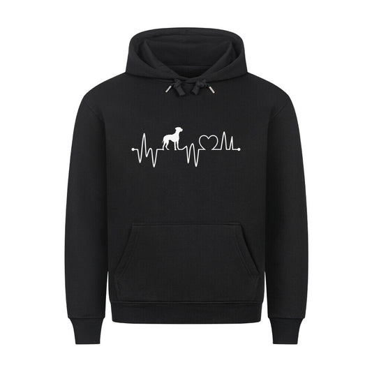 Premium Hoodie "Rhodesian Ridgeback - Heartbeat" Schwarz – hunde-shirt.de