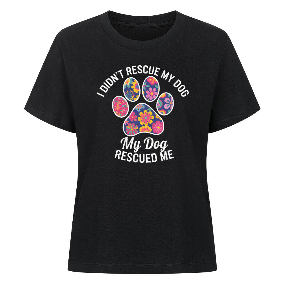 Premium Damen-Shirt "RESCUE" Schwarz – hunde-shirt.de
