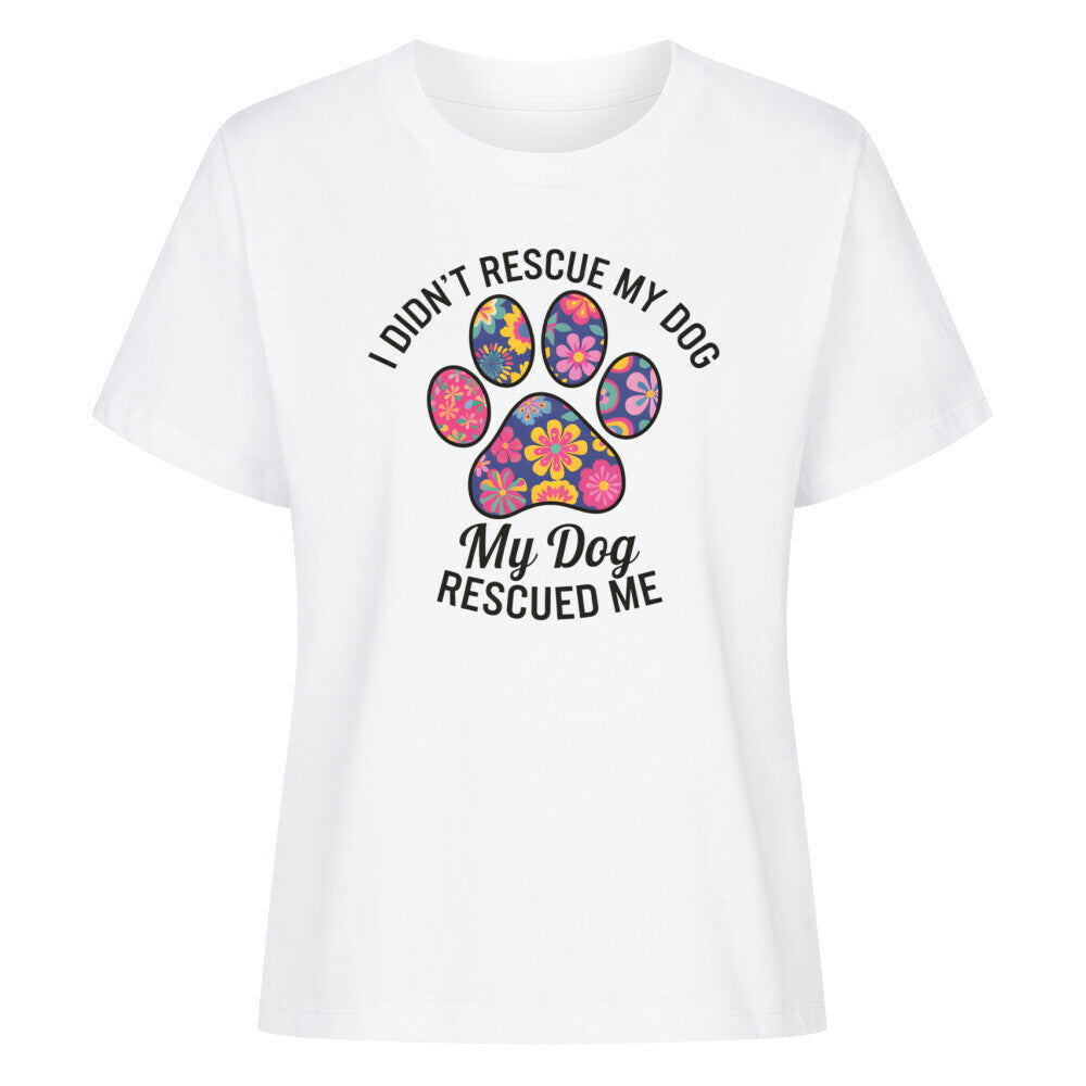 Premium Damen-Shirt "RESCUE" Weiß – hunde-shirt.de