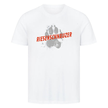 Premium T-Shirt "Riesenschnauzer - PAW" Weiß – hunde-shirt.de