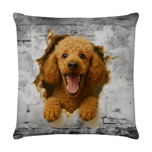 Kissen "Pudel - Wall" Weiß – hunde-shirt.de