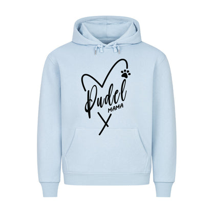 Premium Hoodie "Pudel - Mama" Babyblau – hunde-shirt.de