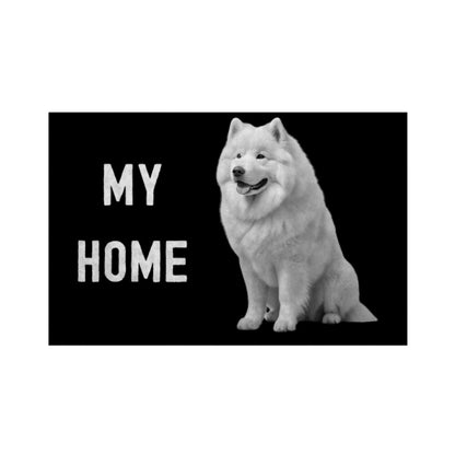 Fußmatte "Samoyed - MY HOME" Weiß – hunde-shirt.de