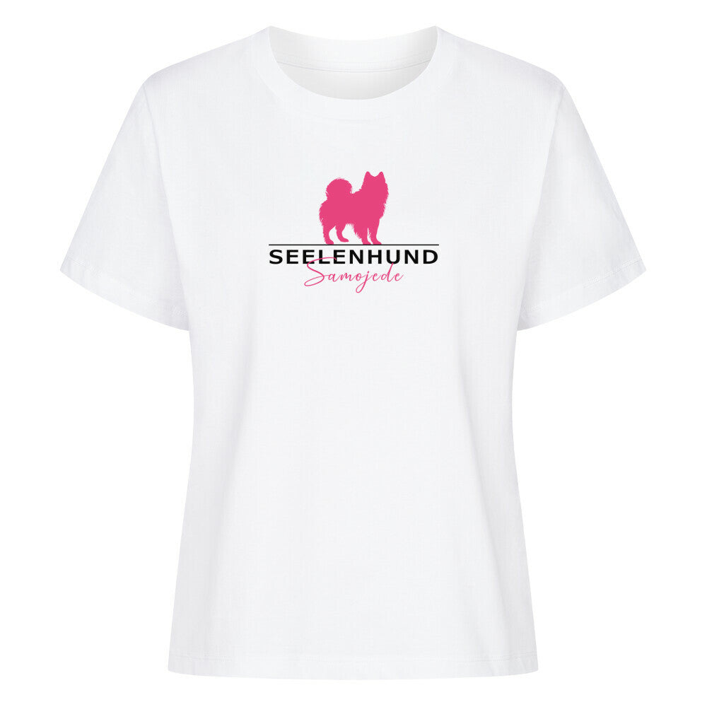 Premium Damen-Shirt "Samoyed - Seelenhund" Weiß – hunde-shirt.de