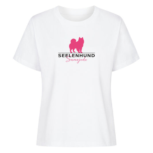 Premium Damen-Shirt "Samoyed - Seelenhund" Weiß – hunde-shirt.de