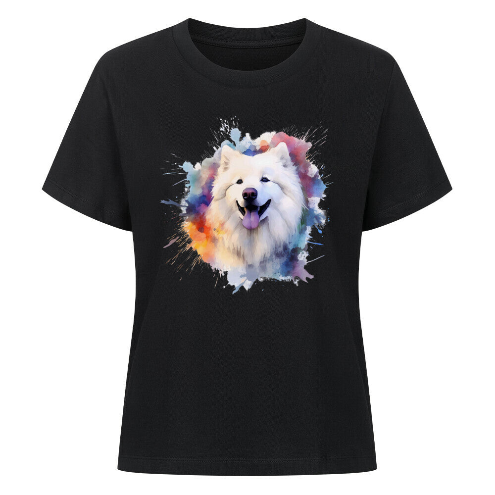 Premium Damen-Shirt "Samoyed - Paint" Schwarz – hunde-shirt.de