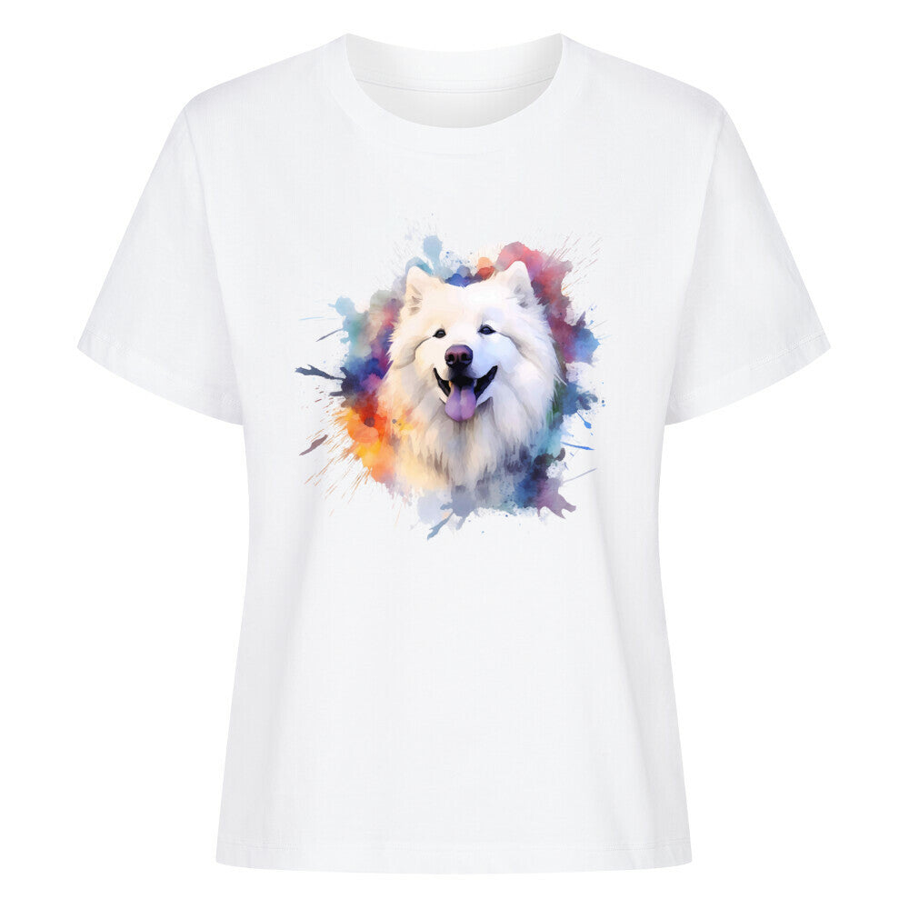 Premium Damen-Shirt "Samoyed - Paint" Weiß – hunde-shirt.de