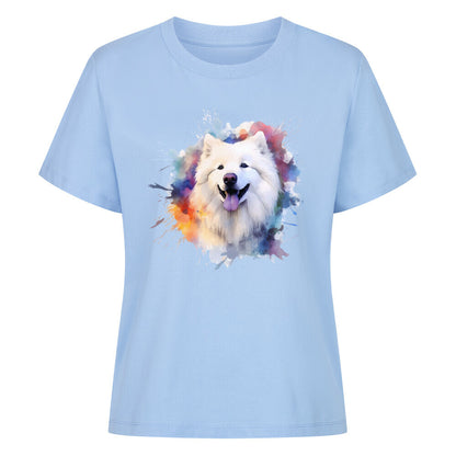 Premium Damen-Shirt "Samoyed - Paint" Sky Blue – hunde-shirt.de