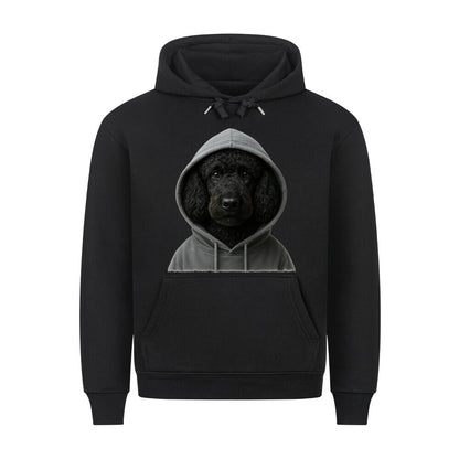 Premium Hoodie "Pudel schwarz - Hooded" Schwarz – hunde-shirt.de