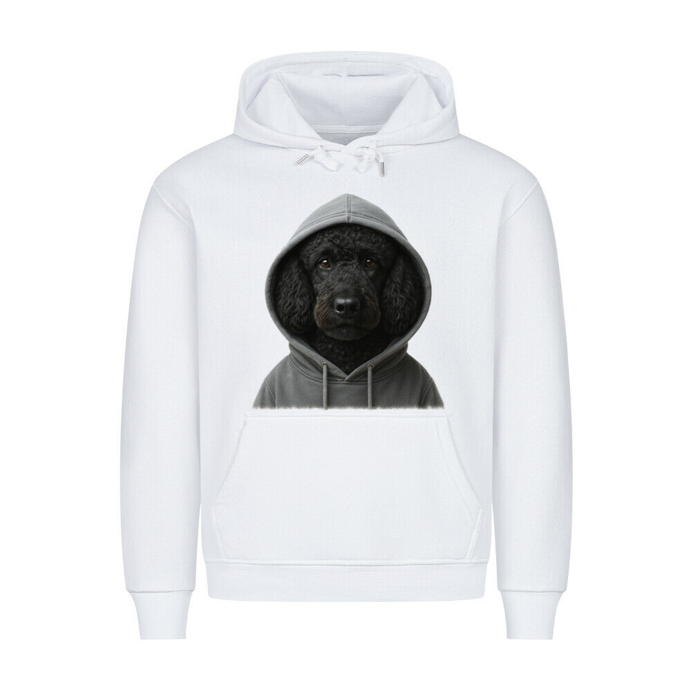 Premium Hoodie "Pudel schwarz - Hooded" Weiß – hunde-shirt.de