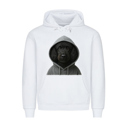 Premium Hoodie "Pudel schwarz - Hooded" Weiß – hunde-shirt.de