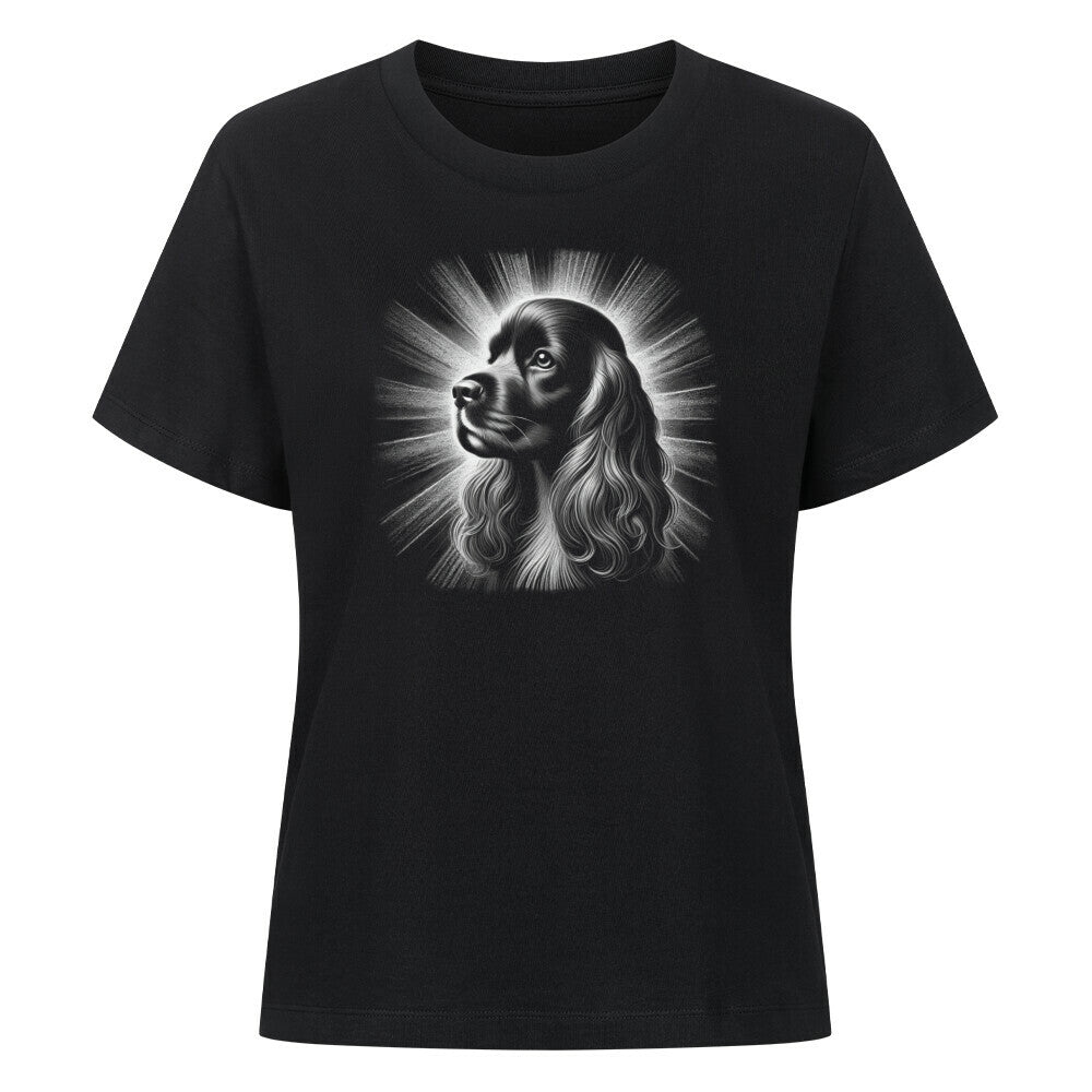 Premium Damen-Shirt "American Cocker - Shine" Schwarz – hunde-shirt.de