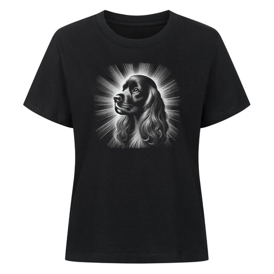Premium Damen-Shirt "American Cocker - Shine" Schwarz – hunde-shirt.de