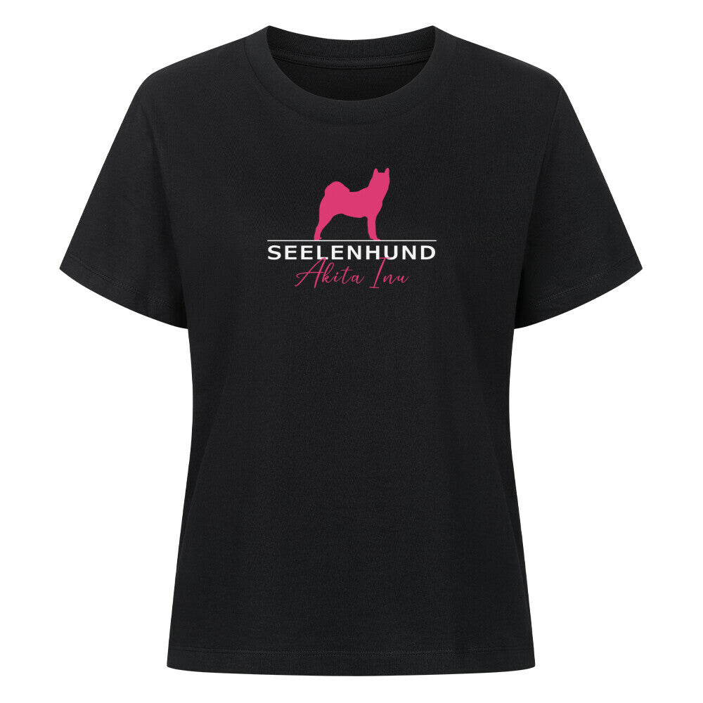 Premium Damen-Shirt "Akita Inu - Seelenhund" Schwarz – hunde-shirt.de
