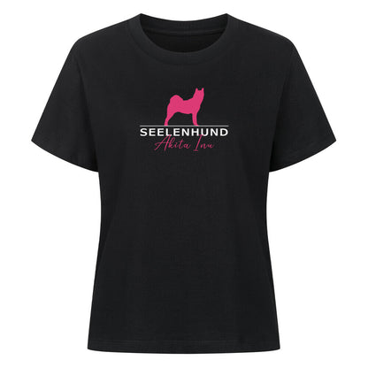 Premium Damen-Shirt "Akita Inu - Seelenhund" Schwarz – hunde-shirt.de