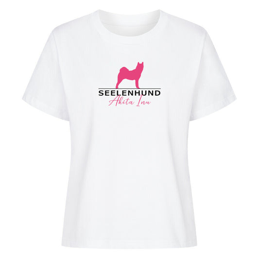 Premium Damen-Shirt "Akita Inu - Seelenhund" Weiß – hunde-shirt.de