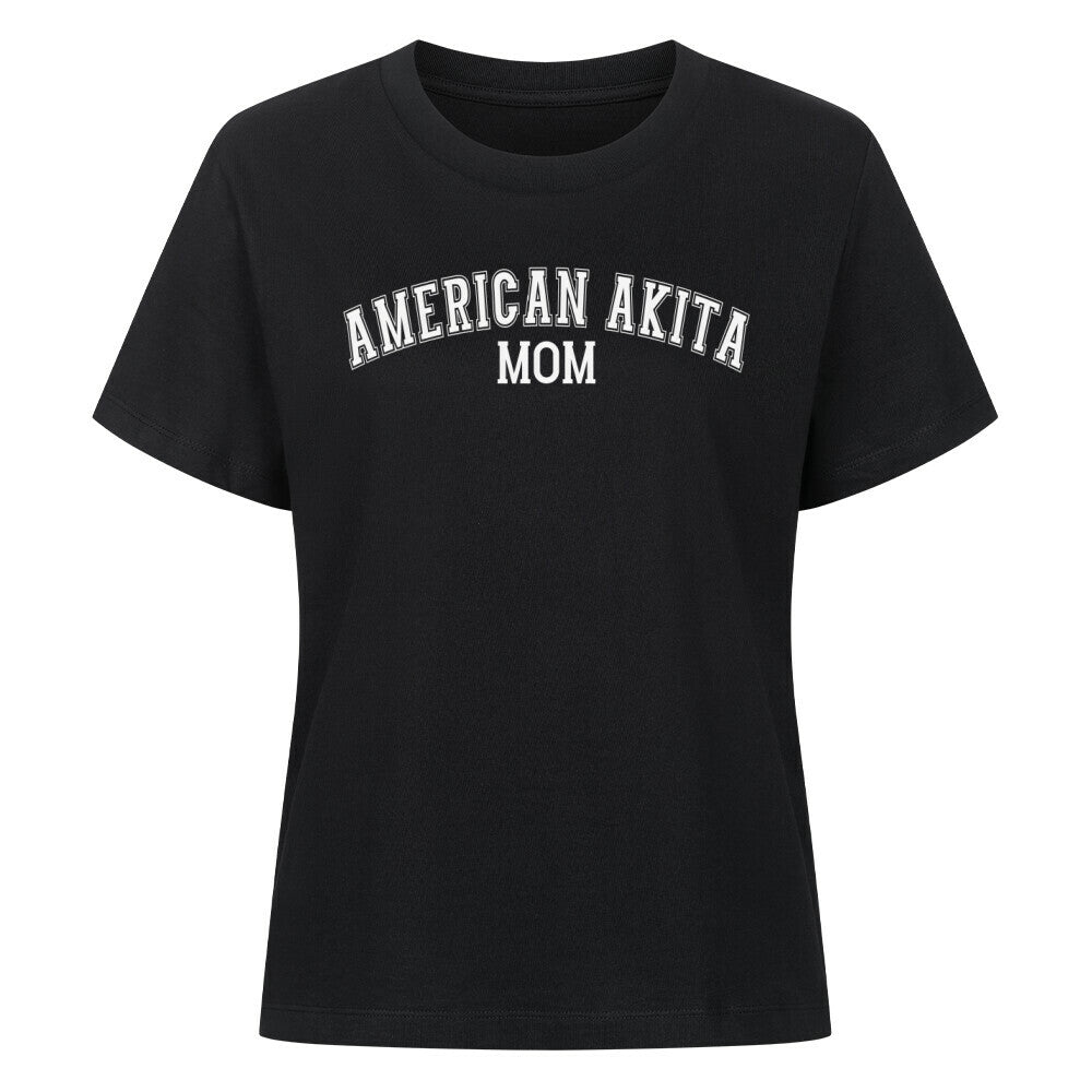 Premium Damen-Shirt "American Akita - MOM" Schwarz – hunde-shirt.de