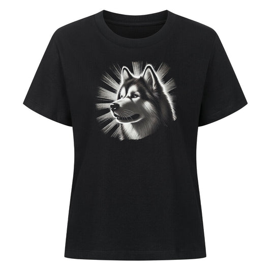 Premium Damen-Shirt "Alaskan Malamute - Shine" Schwarz – hunde-shirt.de