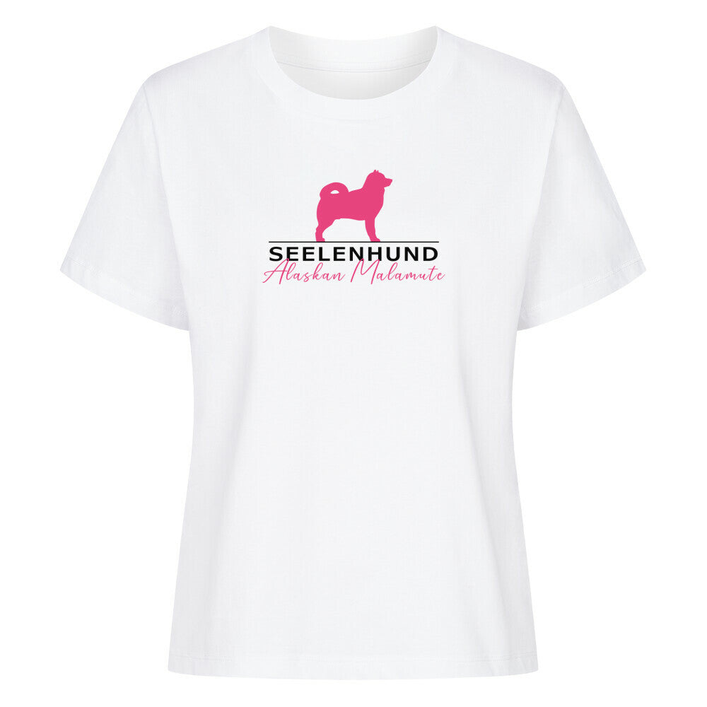 Premium Damen-Shirt "Alaskan Malamute - Seelenhund" Weiß – hunde-shirt.de