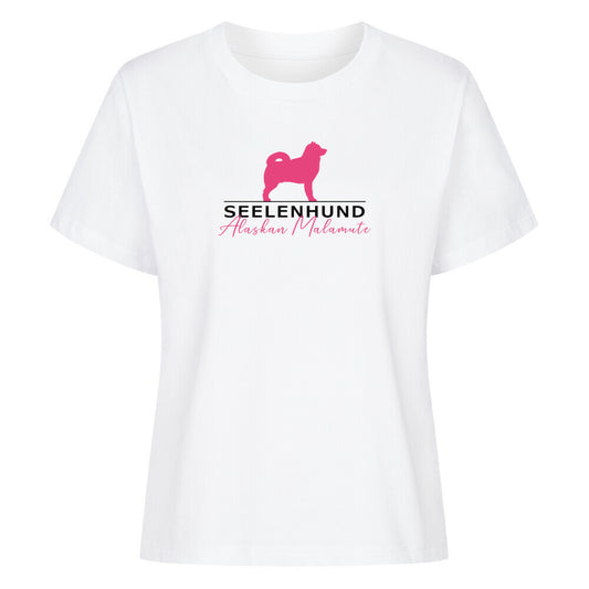 Premium Damen-Shirt "Alaskan Malamute - Seelenhund" Weiß – hunde-shirt.de
