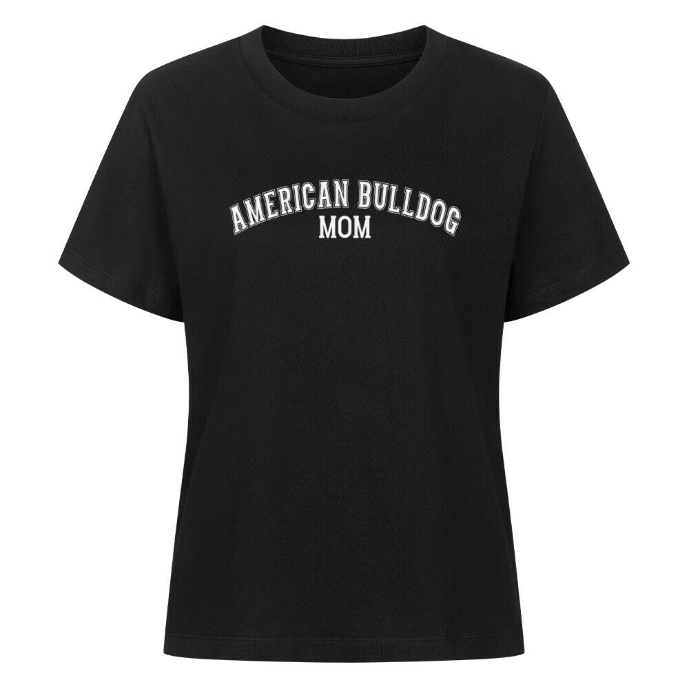 Premium Damen-Shirt "American Bulldog - MOM" Schwarz – hunde-shirt.de