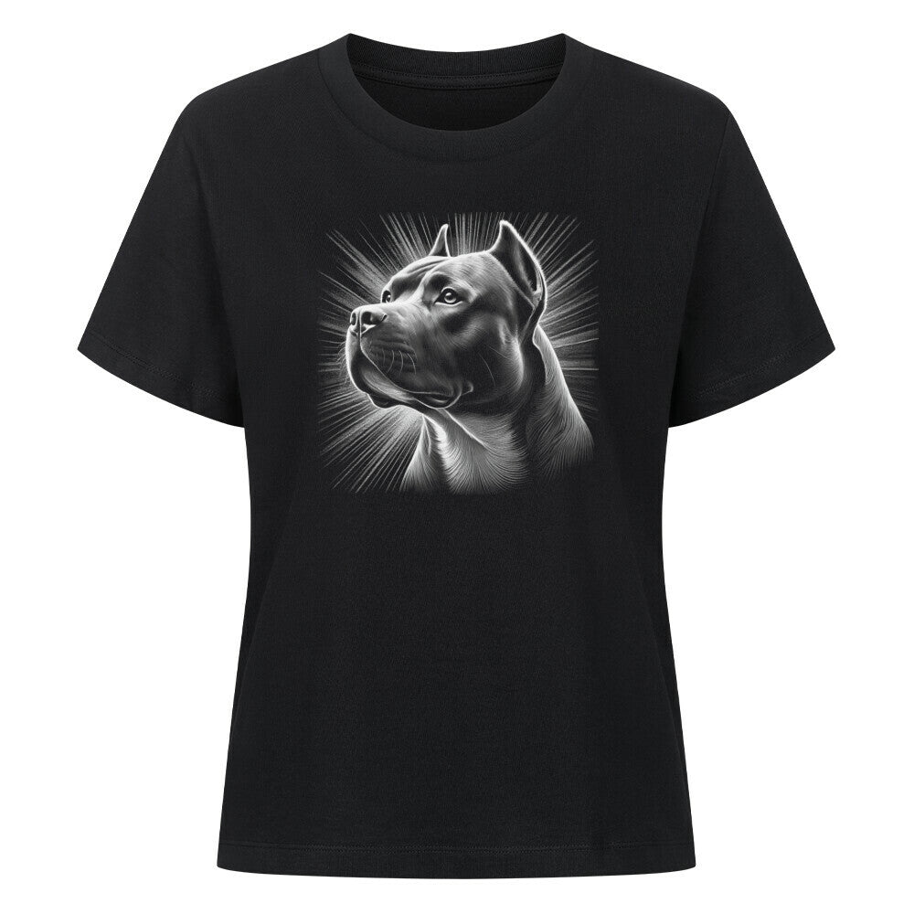 Premium Damen-Shirt "American Bully - Bright" Schwarz – hunde-shirt.de