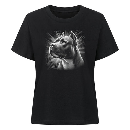 Premium Damen-Shirt "American Bully - Bright" Schwarz – hunde-shirt.de
