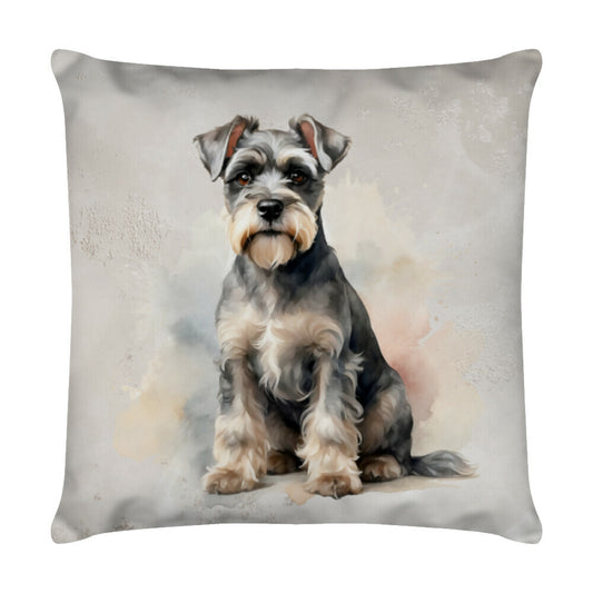 Kissen "Schnauzer - Sitz!" Weiß – hunde-shirt.de