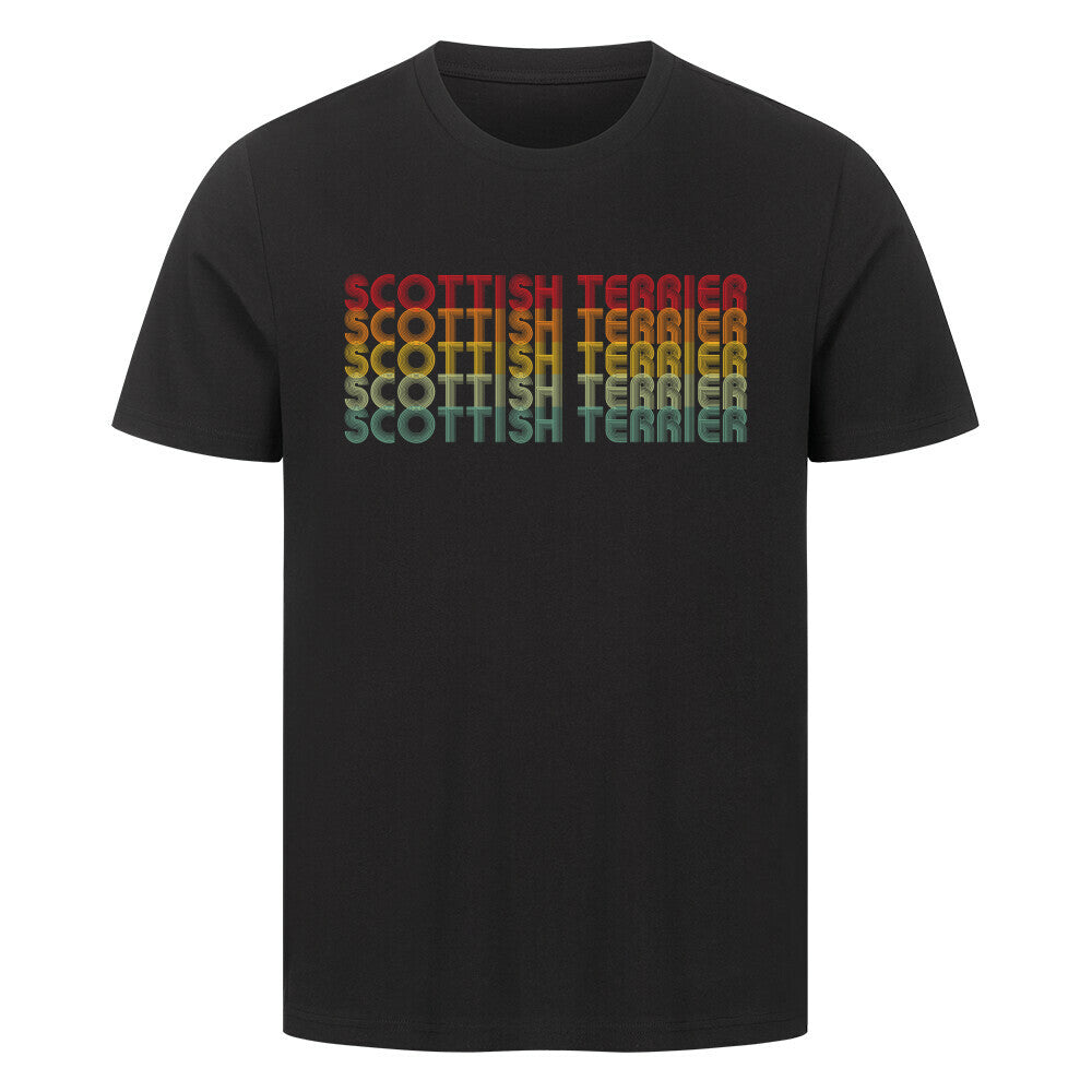Premium T-Shirt "Scottish Terrier - RETRO" Schwarz – hunde-shirt.de