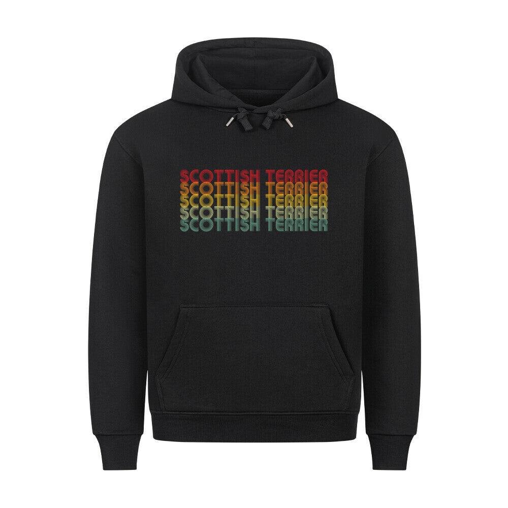 Premium Hoodie "Scottish Terrier - RETRO" Schwarz – hunde-shirt.de
