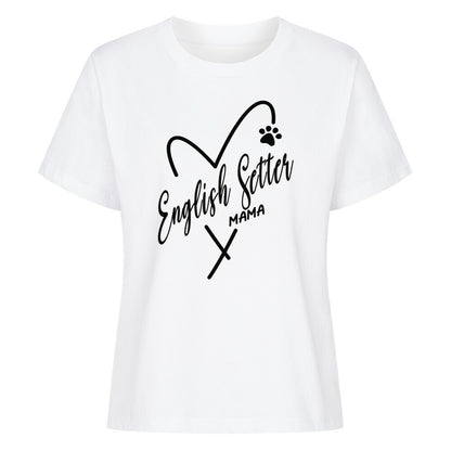 Premium Damen-Shirt "English Setter - Mama" Weiß – hunde-shirt.de