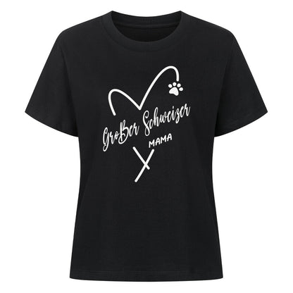Premium Damen-Shirt "Großer Schweizer - Mama" Schwarz – hunde-shirt.de
