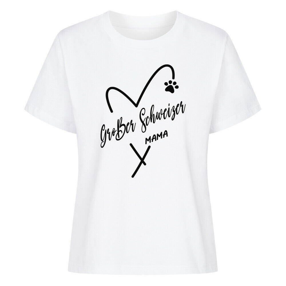 Premium Damen-Shirt "Großer Schweizer - Mama" Weiß – hunde-shirt.de